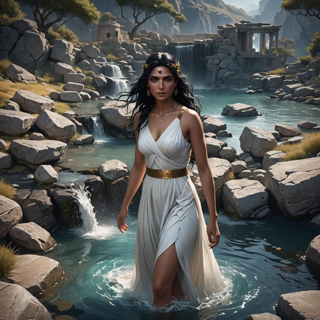 Beautiful Greek Goddess Portrait in Detailed Matte Painting