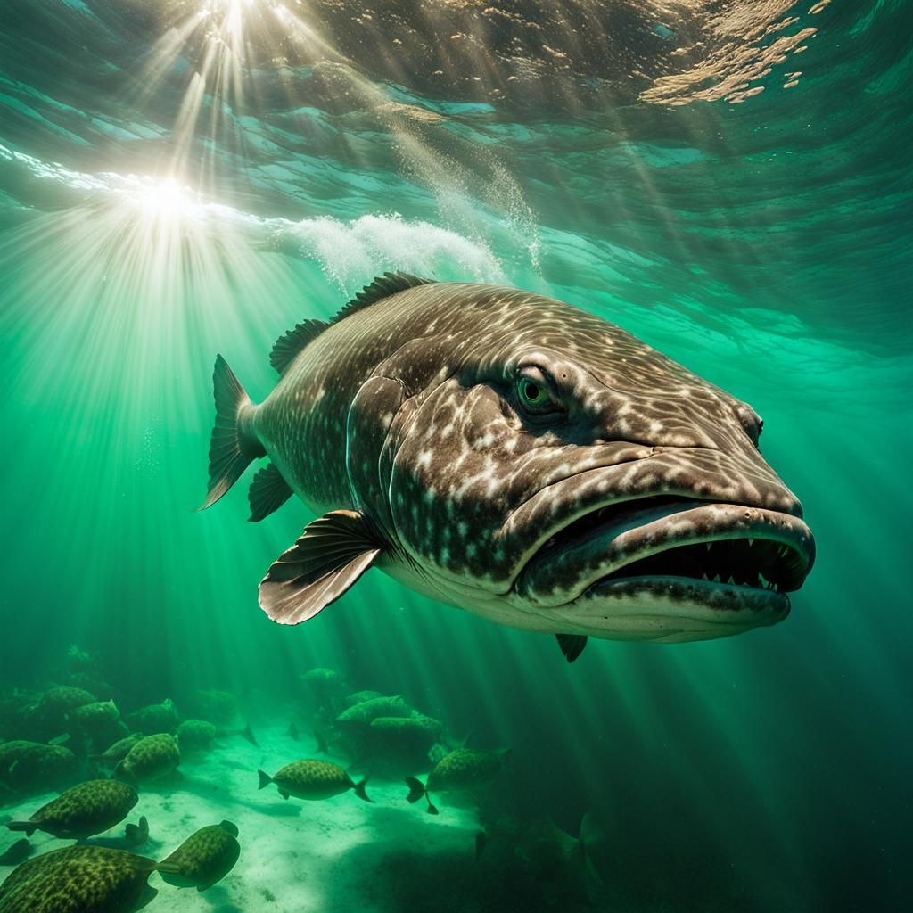 Goliath Grouper Hunting in Emerald Waters