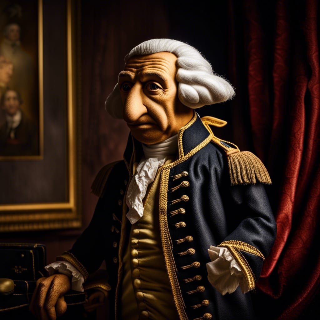 George Washington as a felt muppet