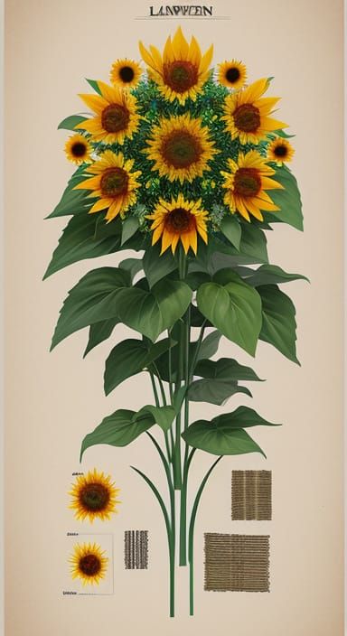 Sunflowers in a Vibrant Matte Painting Style