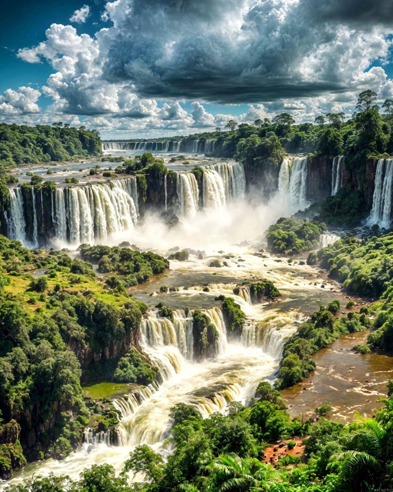 Surreal Panoramic Masterpiece of Iguazu Falls in Argentina