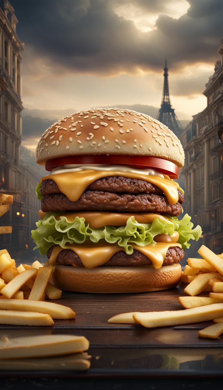 Ultimate Big Mac Burger with Mozzarella Cheese