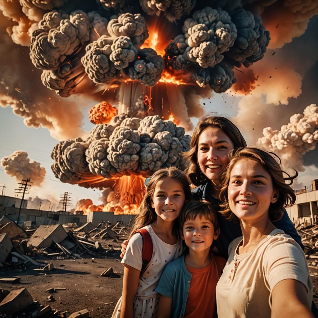 Family Selfie Interrupted by Nuclear Explosion