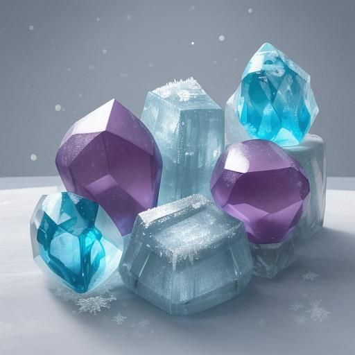 Frozen Gems Sparkling with Ice Crystals