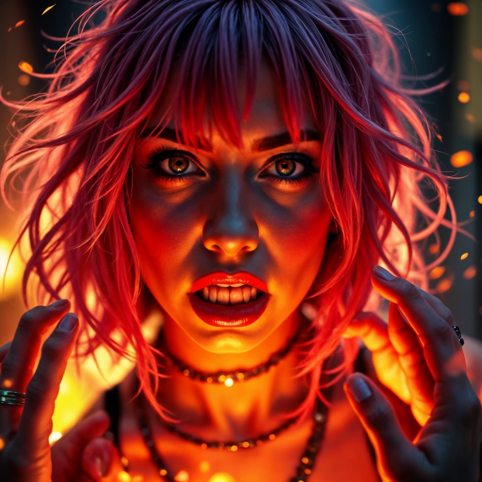 Sultry, Angry Meemaw Portrait in Hyper-Realistic Style