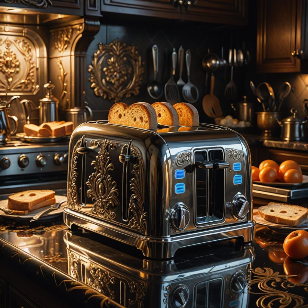 Luxurious Kitchen Scene in Baroque Style