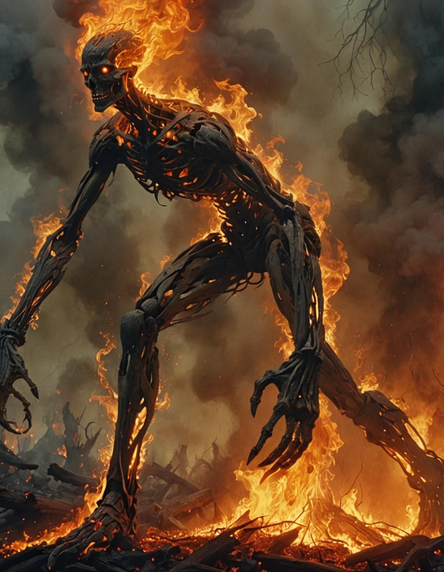 L'Incendara: Humanoid Figure of Ash and Flame