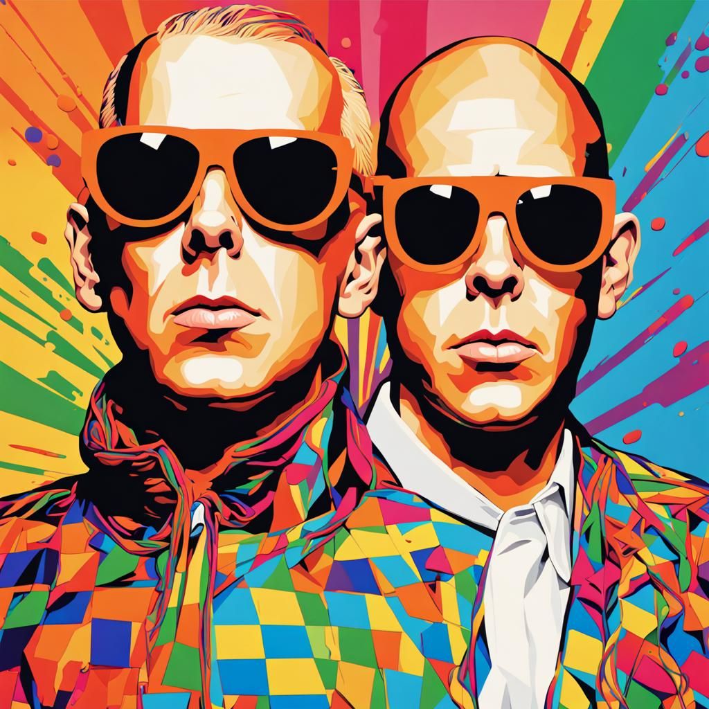 Pet Shop Boys Pop Art Portrait in Expressionist Style
