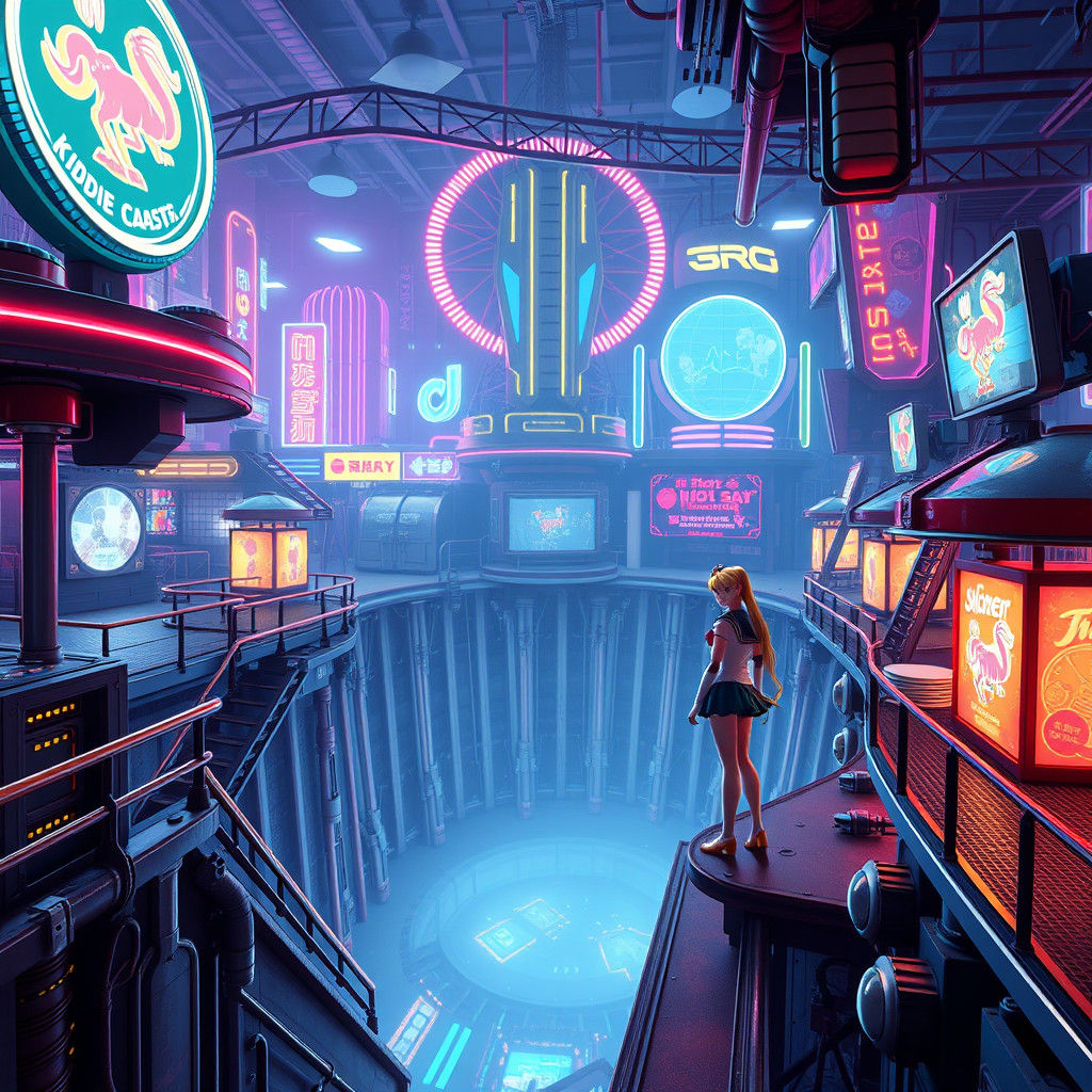 Sailor Moon and Cyberpunk Amusement Park Trap