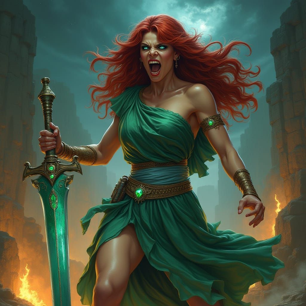 Mesopotamian Vampire Warrior with Diamond Sword