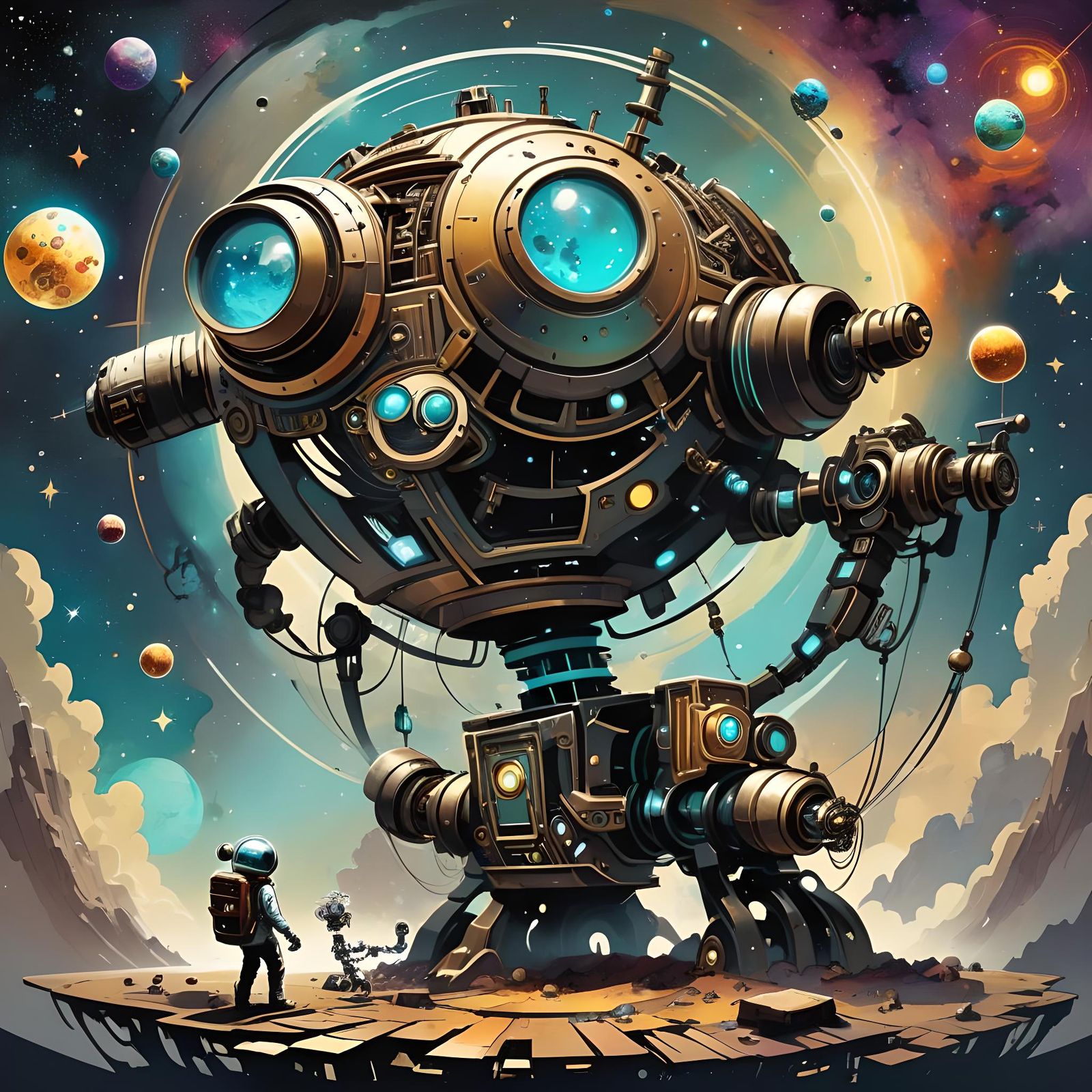 Magnetic Cosmic Vision: Machine and Space Elements