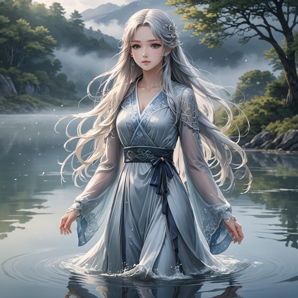 Water Princess on Misty Lake: Anime Style