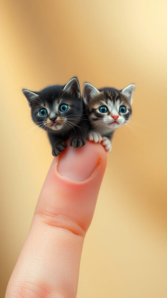 Playful Feline Duo in Cyberpunk-Inspired Whimsy