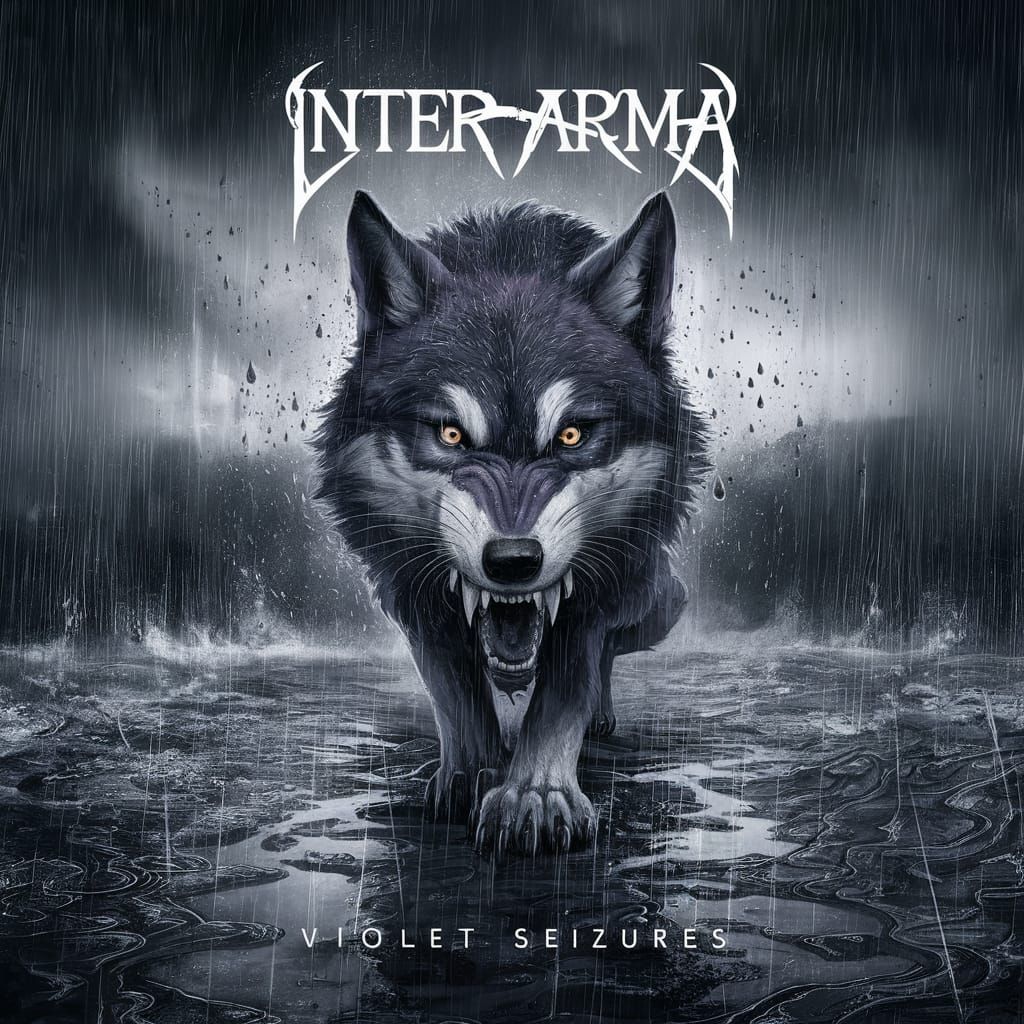 Violet Wolf Death Metal Album Cover in Black and White