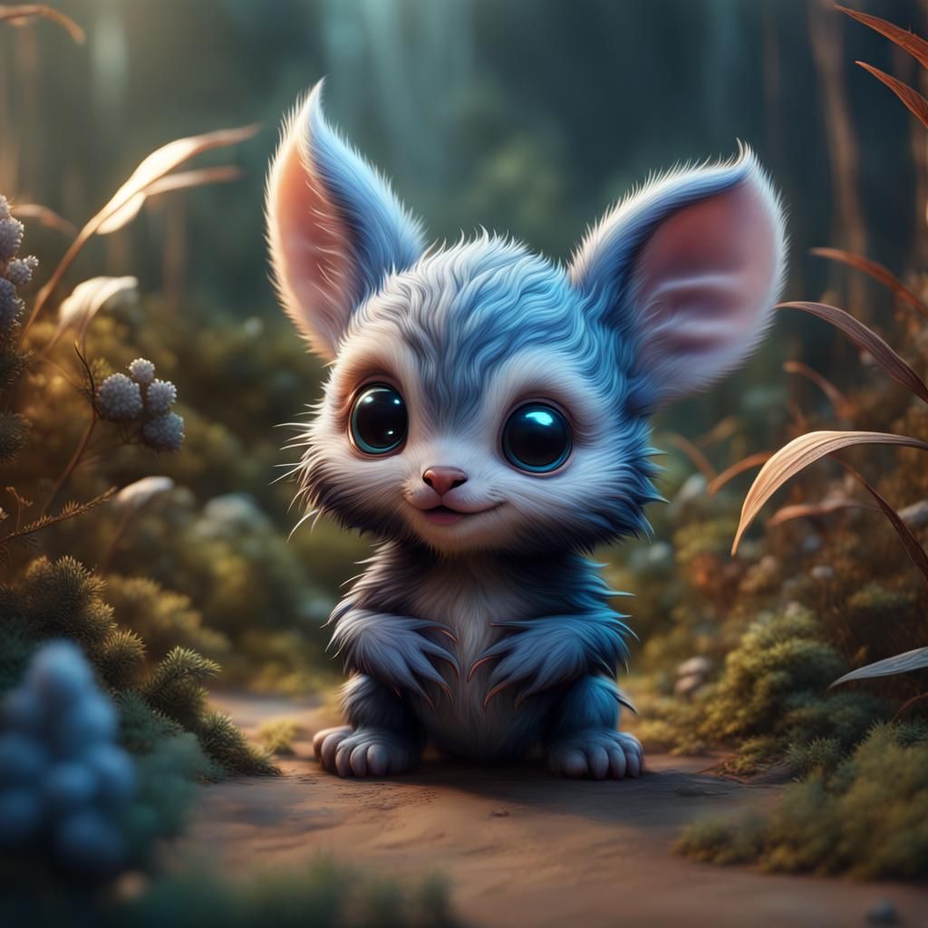 Cute Baby Animal in Detailed Matte Painting