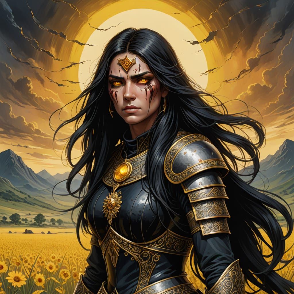 Triumphant Female Warrior: A Redemption Tarot Card