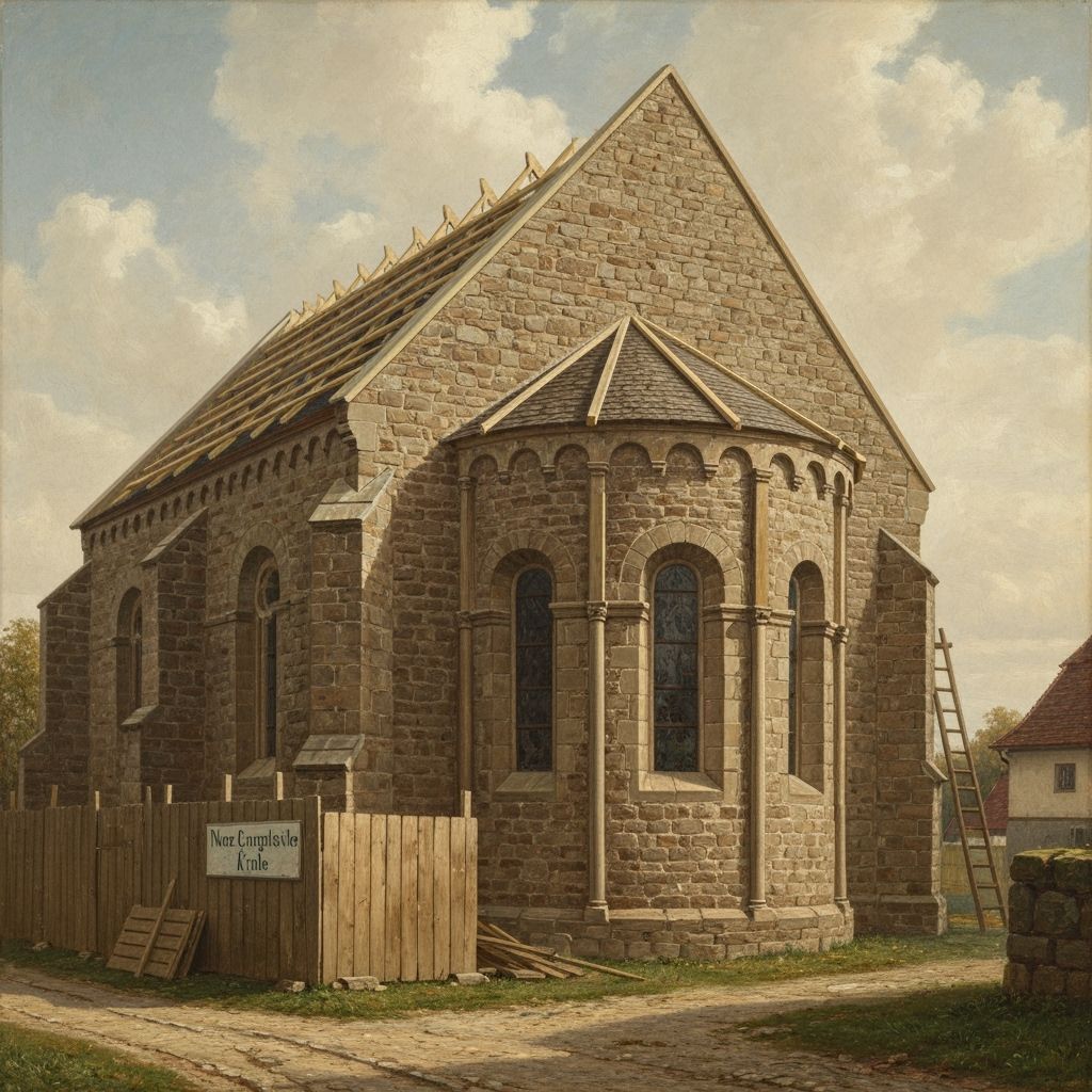 Medieval Romanesque Church Construction in German Village