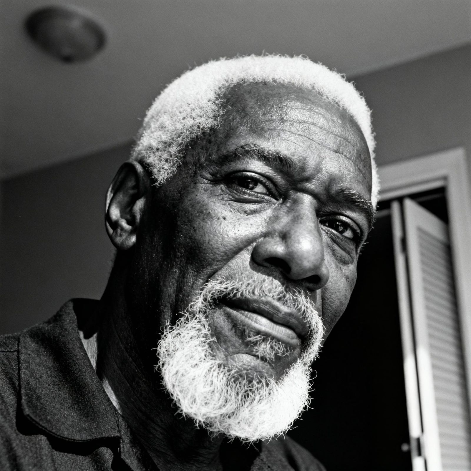 Monochrome Portrait of Elderly Black Man