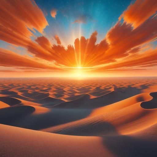 Surreal Desert Dreamscape with Glowing Dunes
