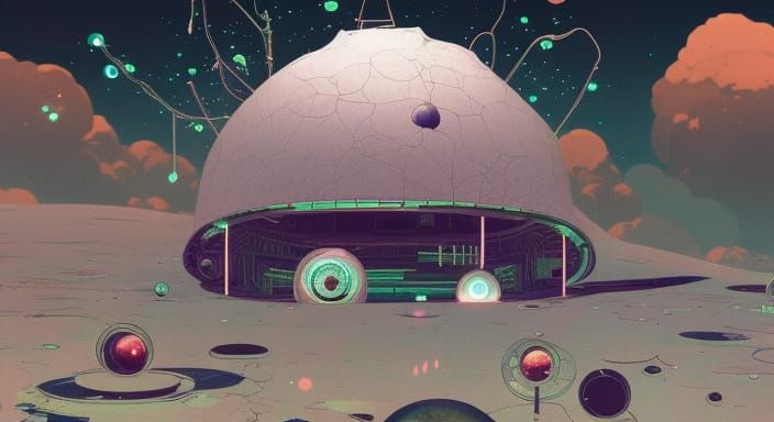 Cosmic Moon Resort: Hyperrealistic Graphic Novel Art