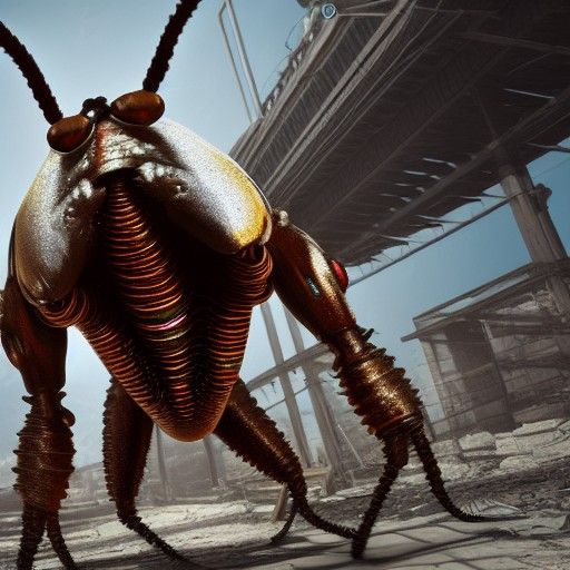 Biopunk Cockroach Hybrid Concept Art in 8K