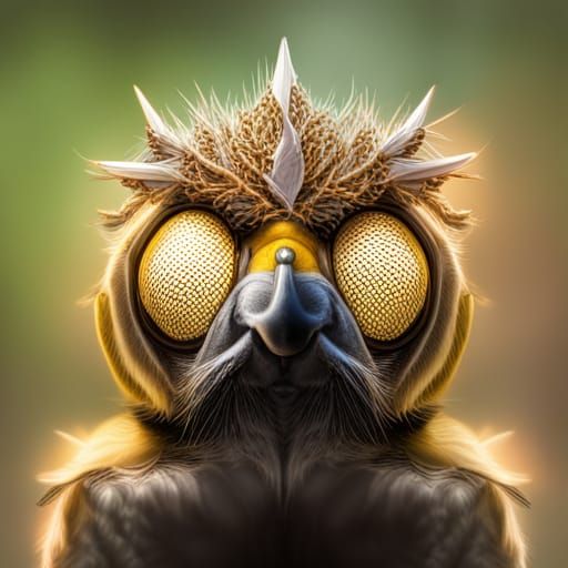 Hyperrealistic Fly with Crown in High Definition