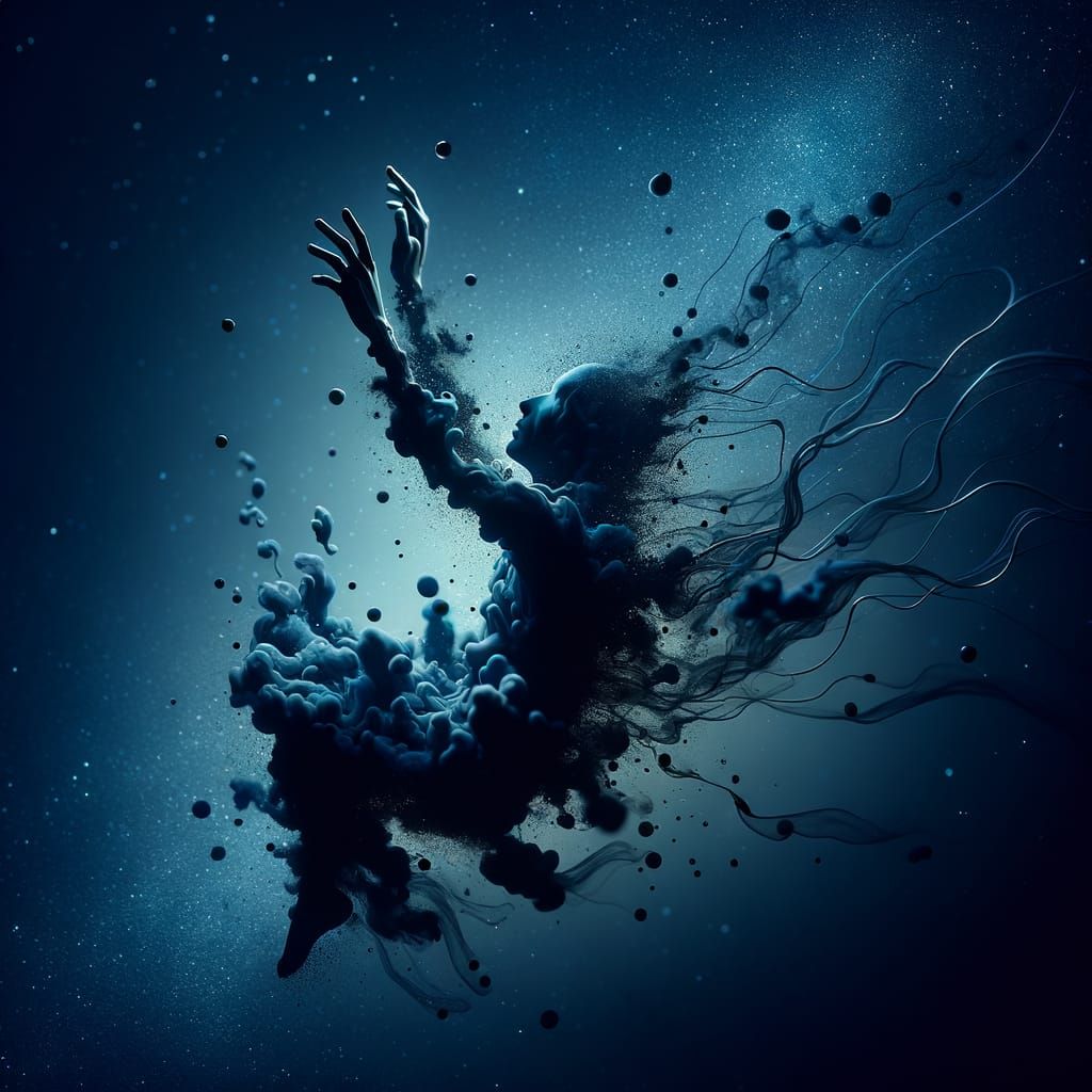 Abstract Silhouette Melts Into Tears of Sorrow