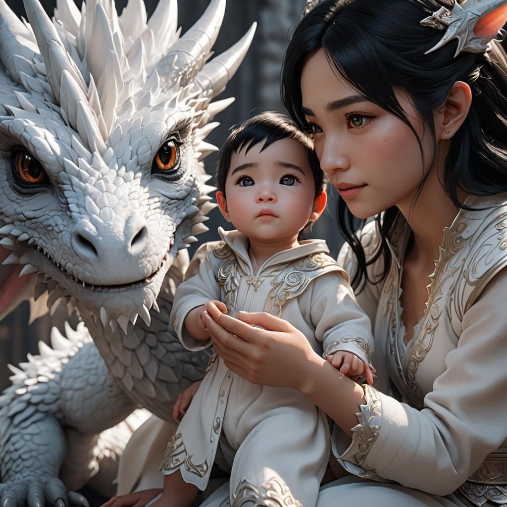 Girl with Dragon: 3D Game Cinematic Graphics