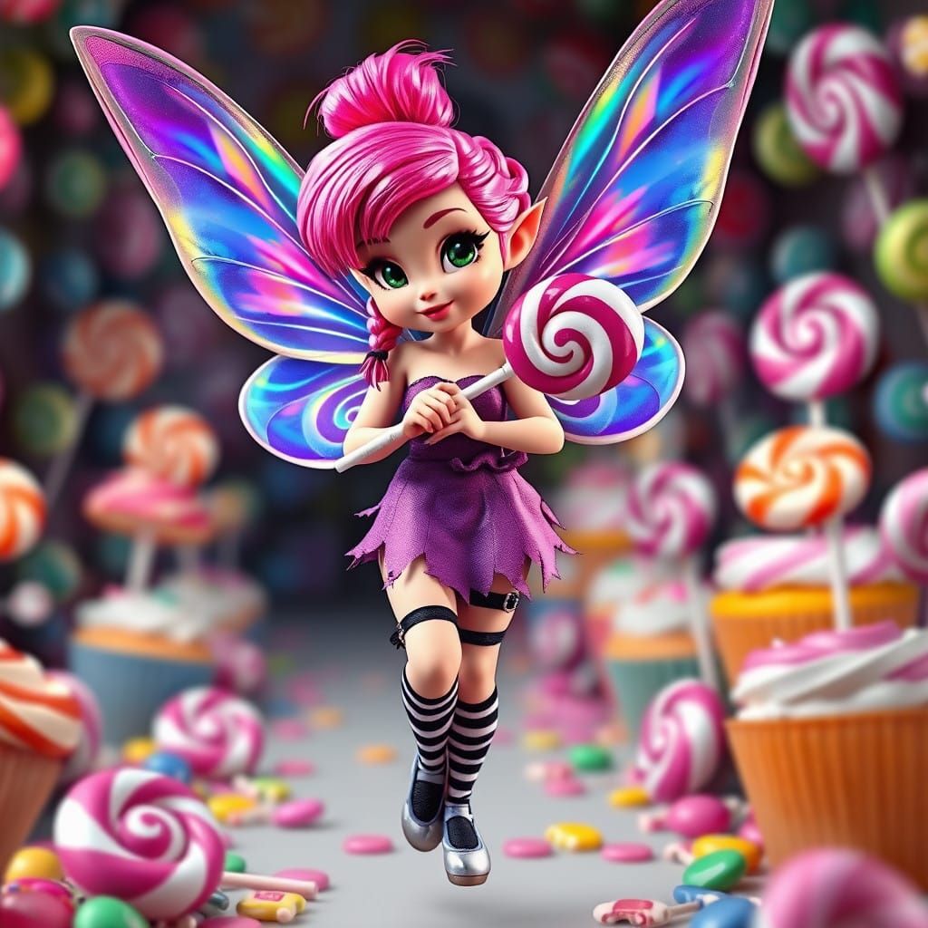 Whimsical Punk Rock Princess in a Candy Land Wonderland