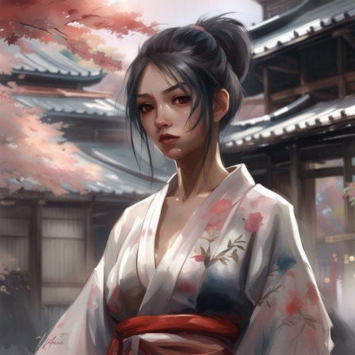 Stunning Japanese Women in Painterly Digital Art