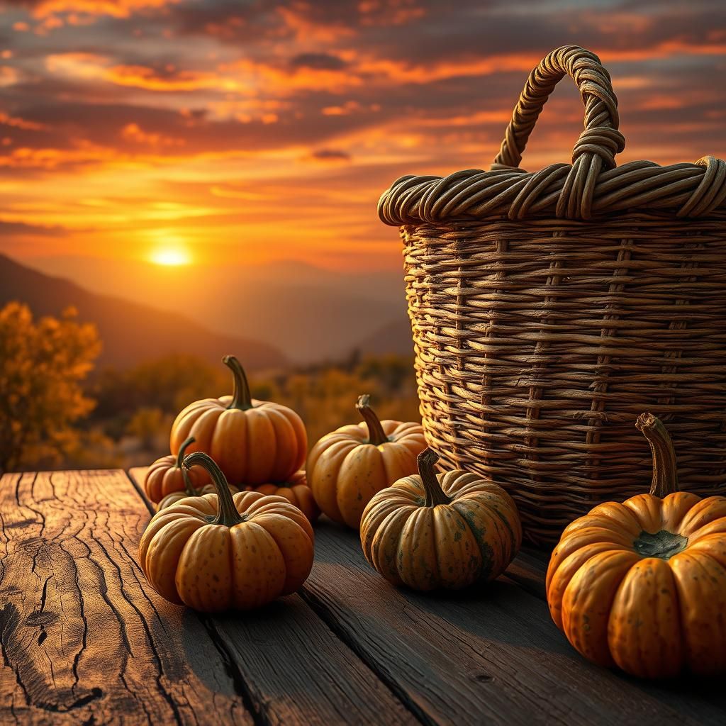 Autumn Basket Still Life in Hyperrealism