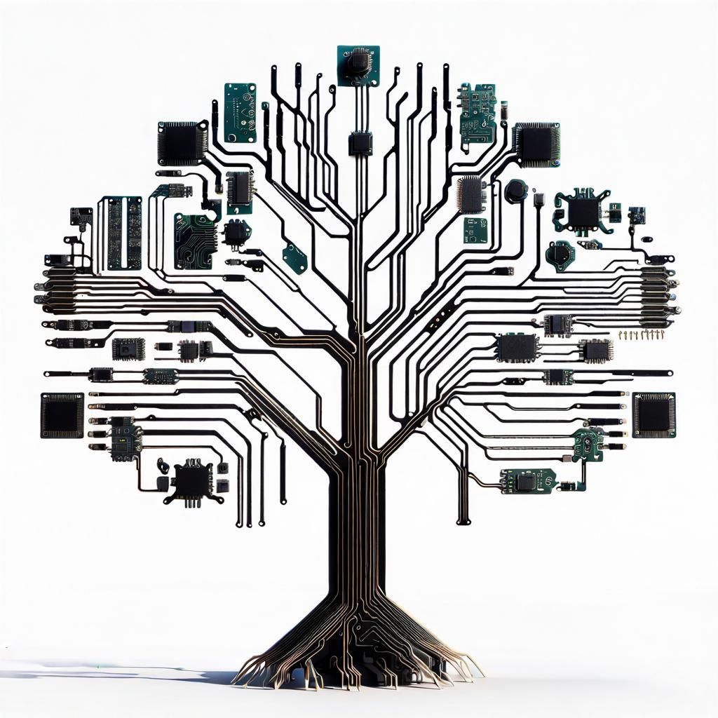 Circuit Board Tree in White Desert