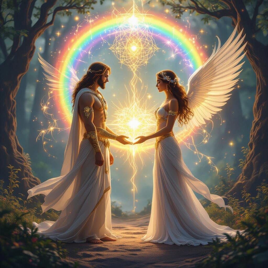Divine Couple Connect Through Golden Heart Energy