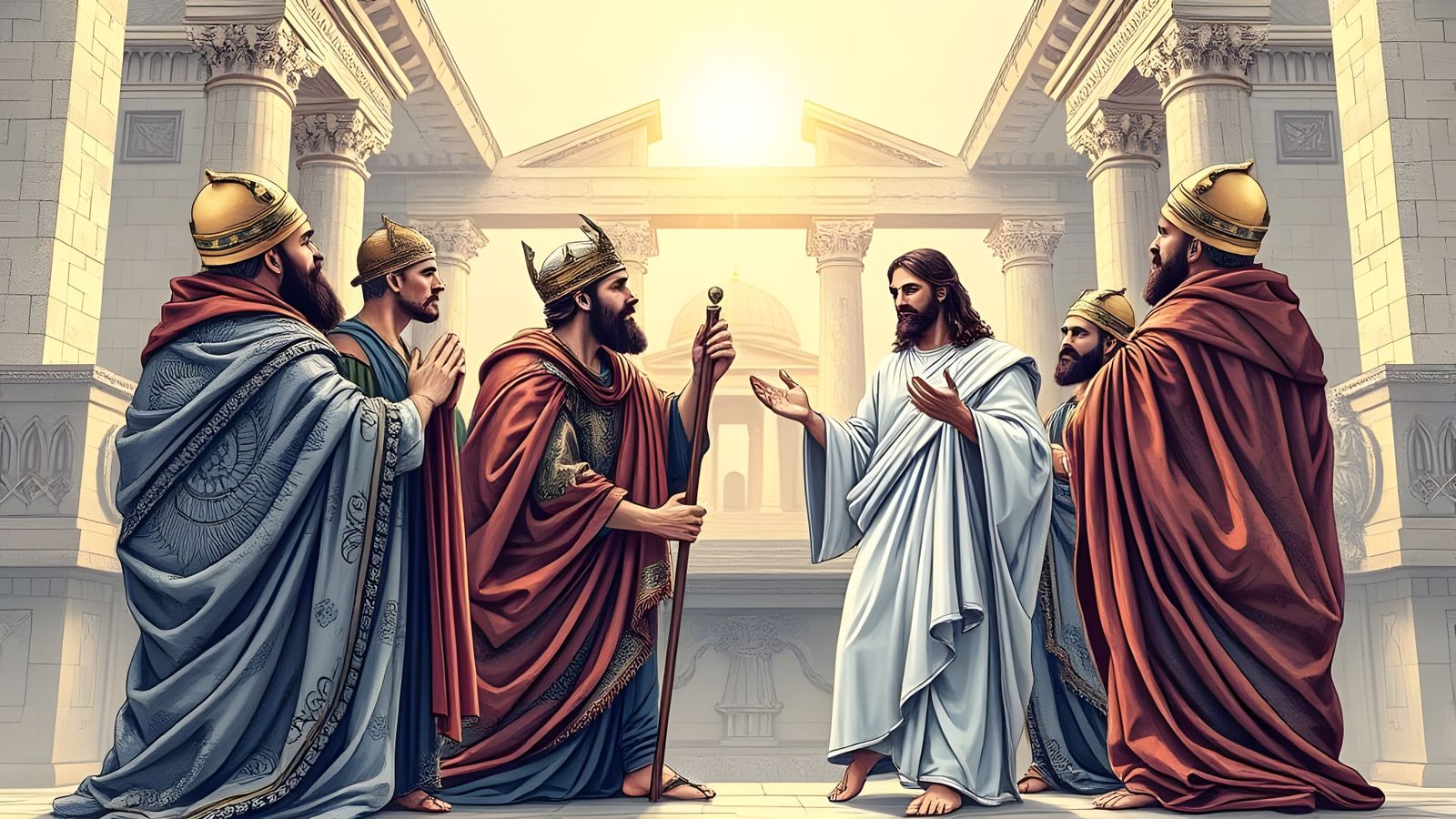 Jesus Condemned by Roman Authorities in Intricate, Abstract ...