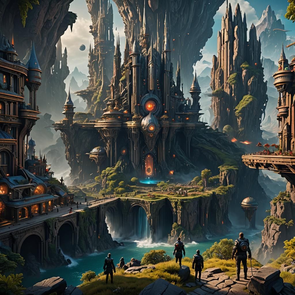 Humans' Future After Diluvius: Detailed Matte Painting