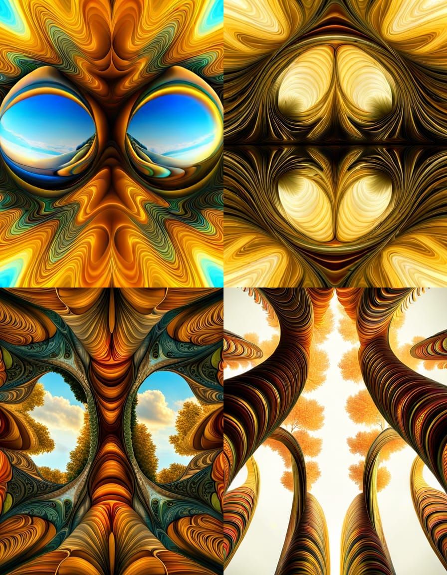Fractal Upside-Down Glasses: Abstract Image
