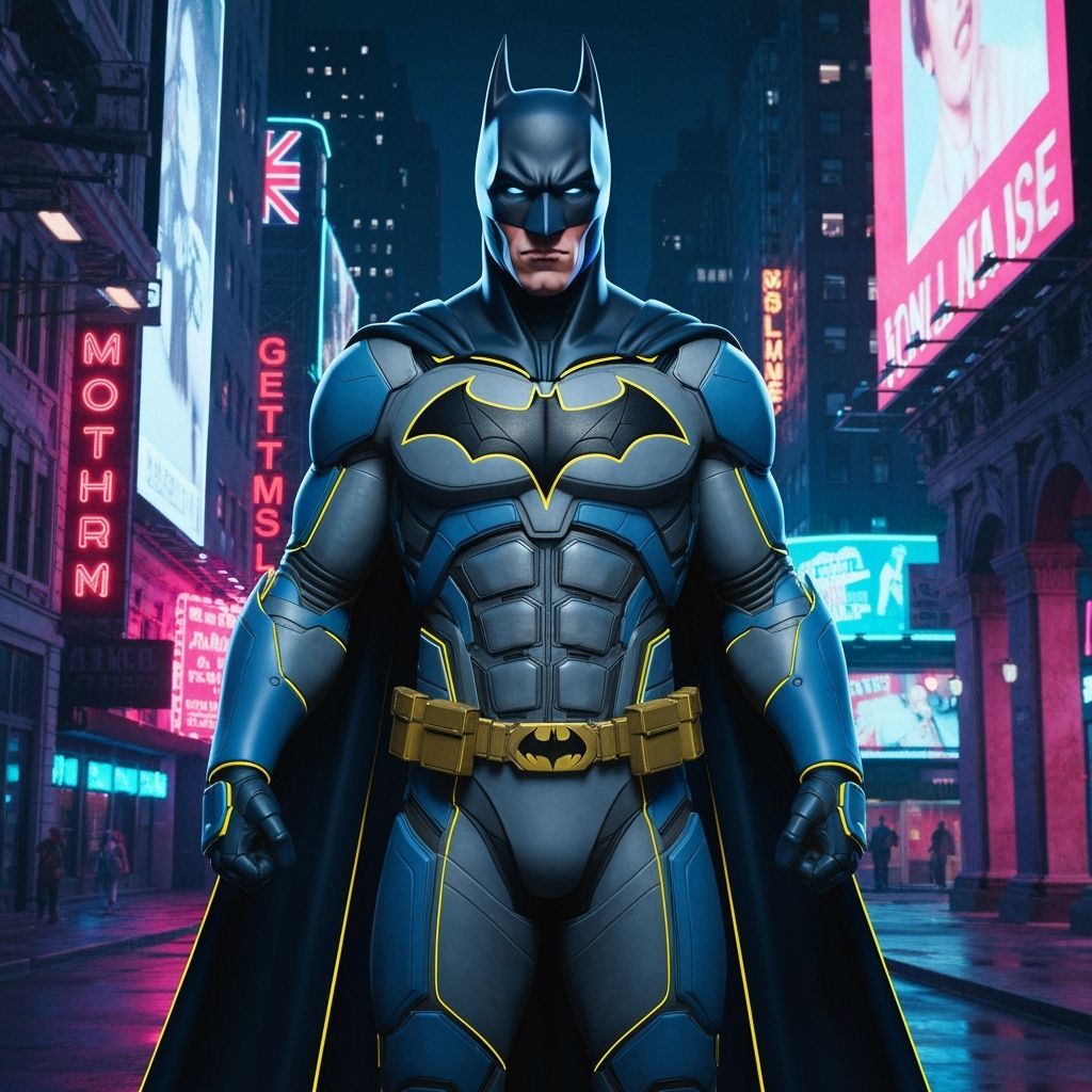 Batman in Neon Gotham: a Retro-Futuristic Vision