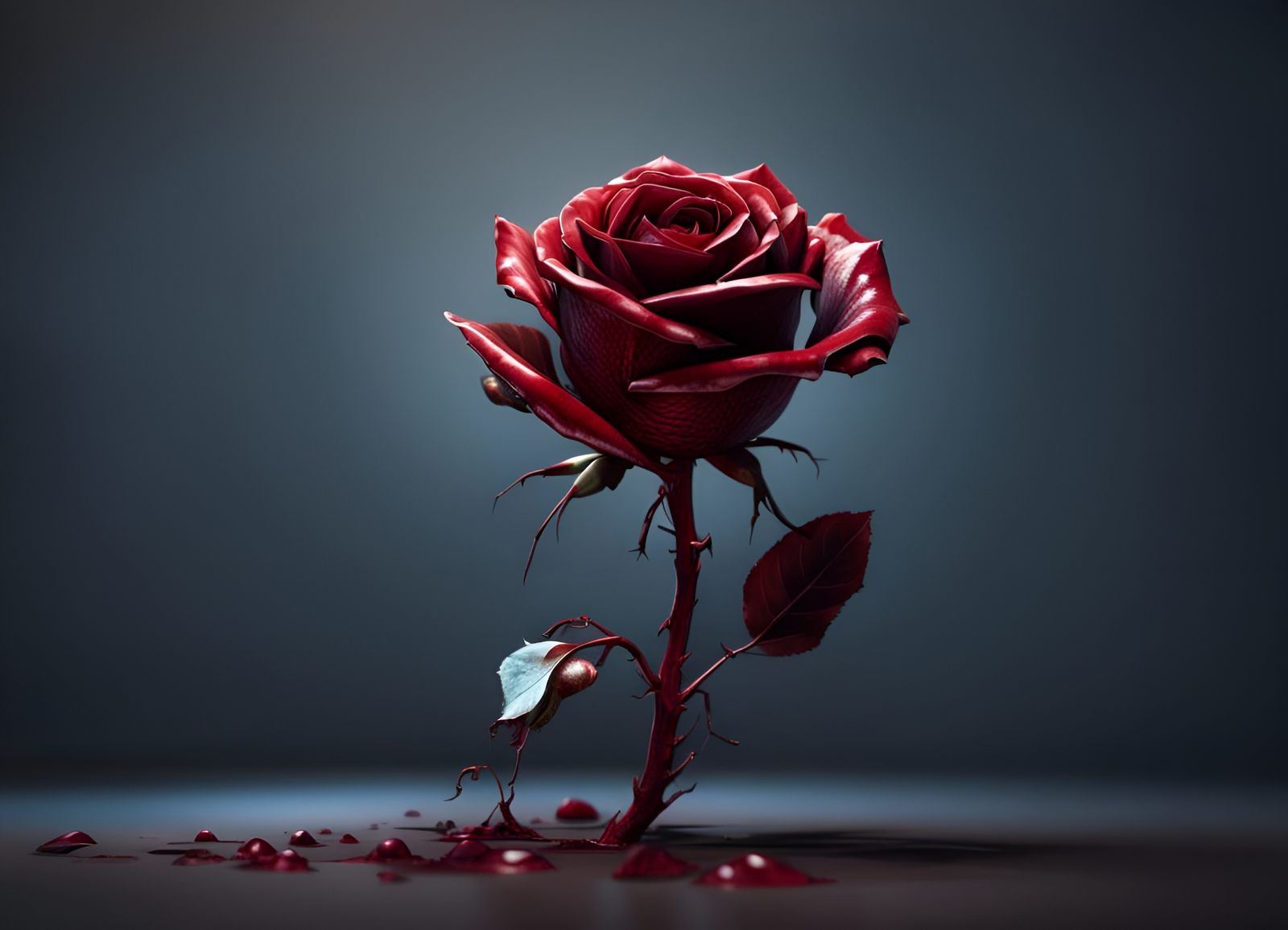 Withered Red Rose Digital Art: Mana Short