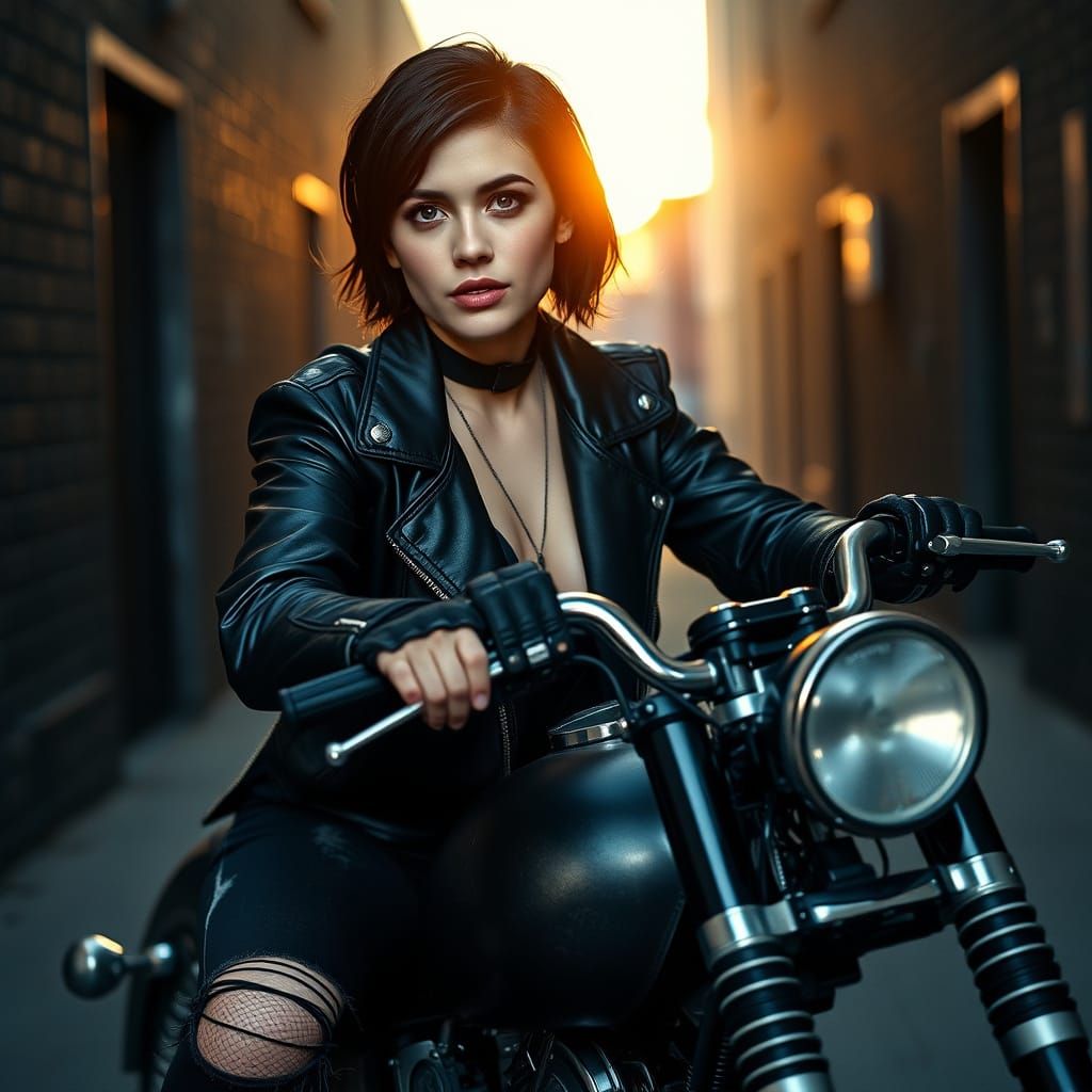 Sunrise Motorcycle Ride in Tarantino Style