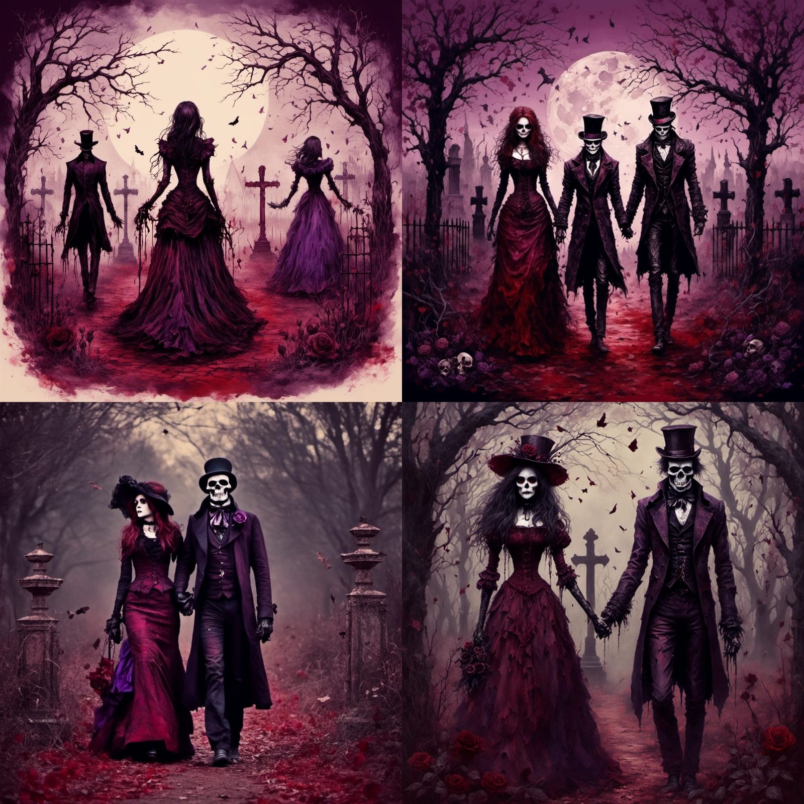 Vampires in Cemetery: Gothic Victorian Style