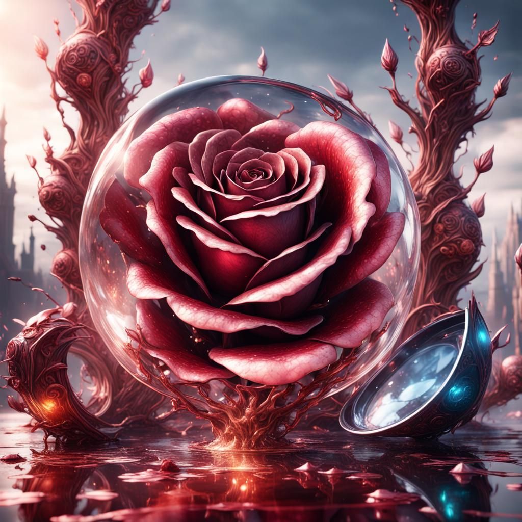 rose of emerald and glass