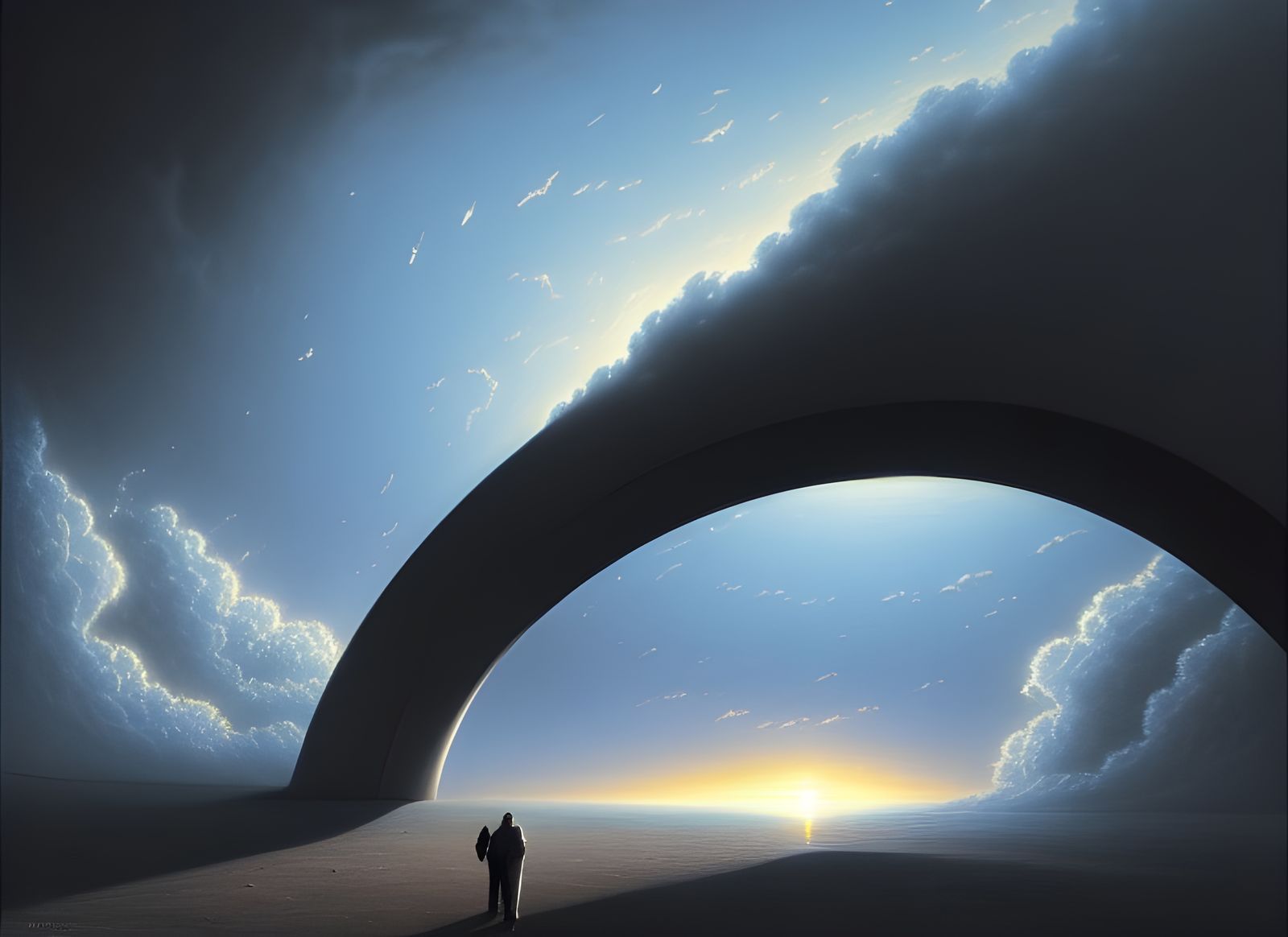 Surreal World Walker on Metal Arch