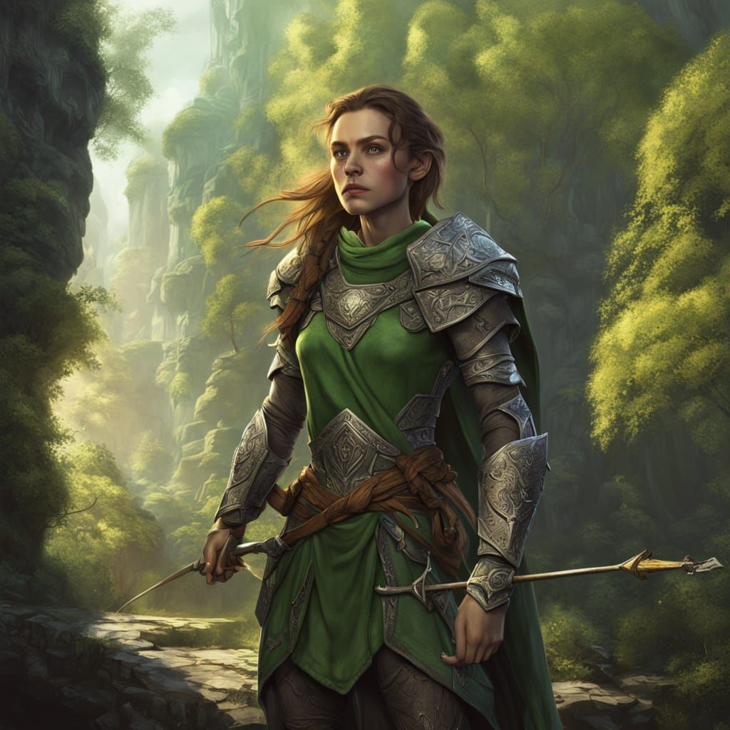 Fantasy Druid Concept Art in Emerald and Earth Tones
