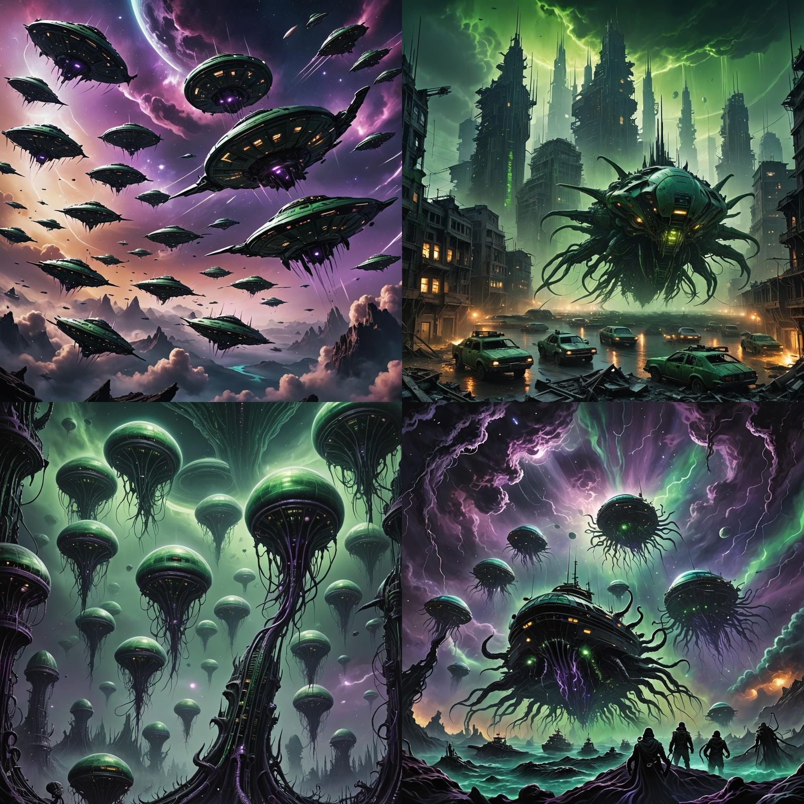 Eldritch Extraterrestrial Fleet: A Sinister Vision