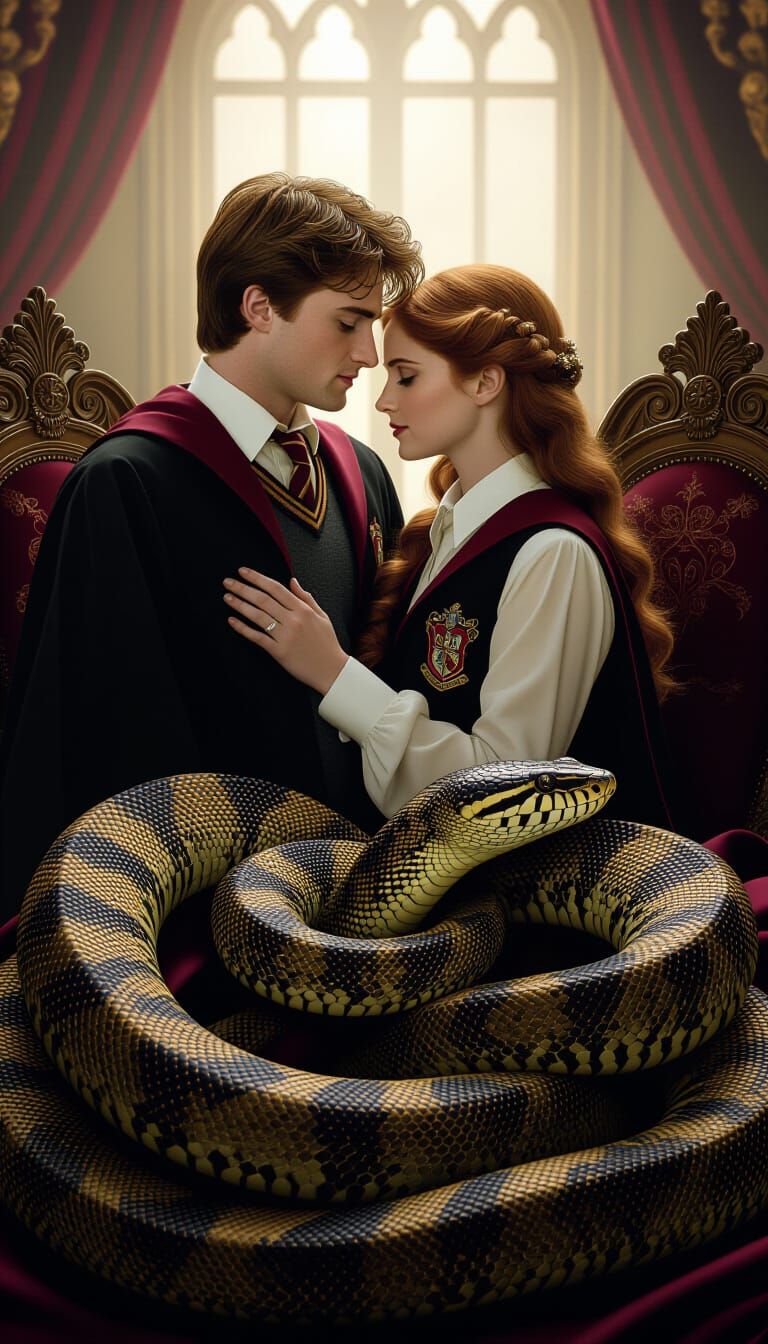 Harry Potter and Ginny Weasley: Royal Serpent Embrace