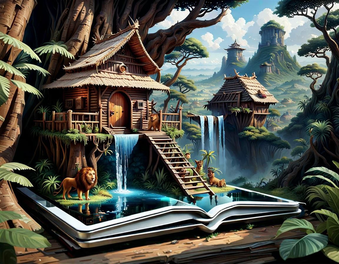 Lion King Savannah: 3D Pixel Art Miniature World