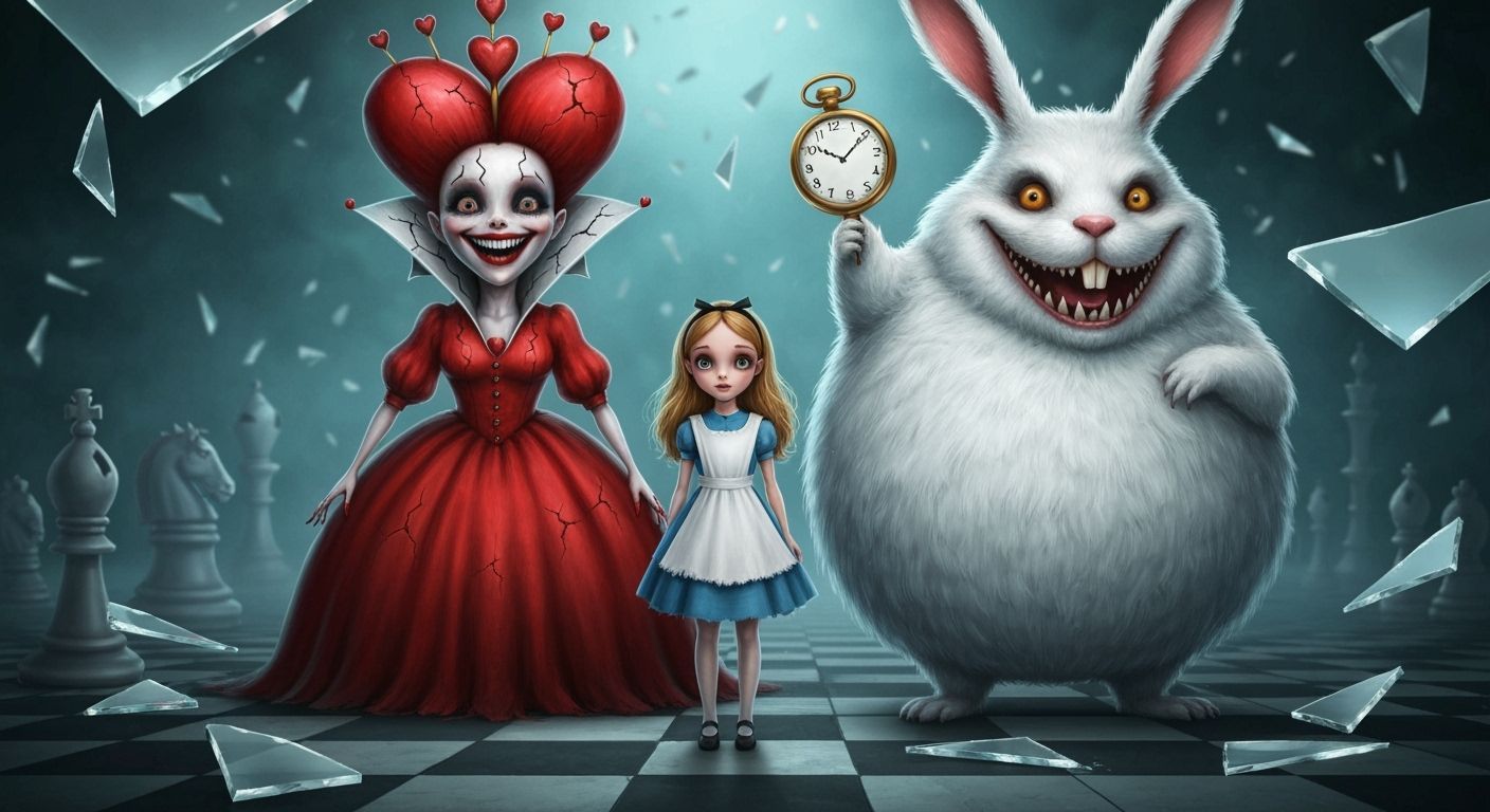 Darkly Whimsical Alice in Wonderland with Twisted Characters