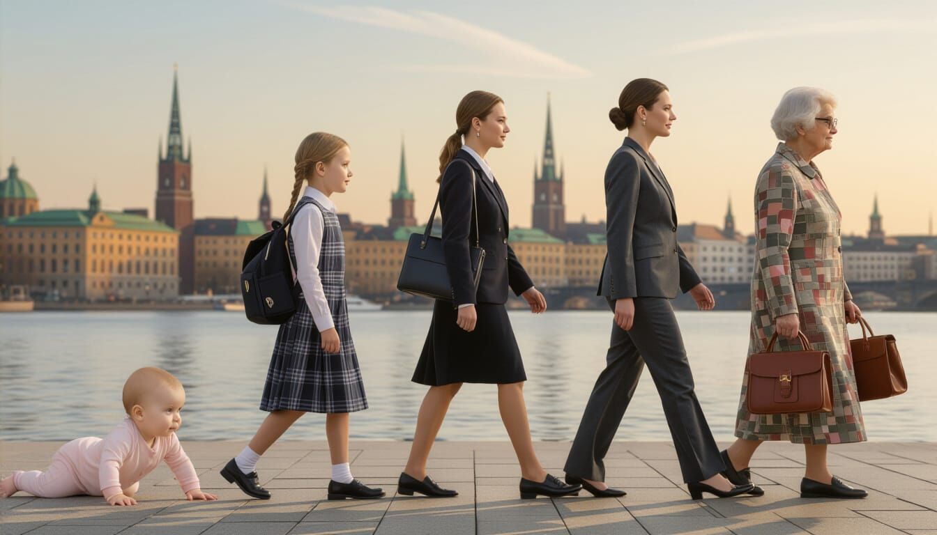 Life Stages: Swedish Woman From Baby to Old Age