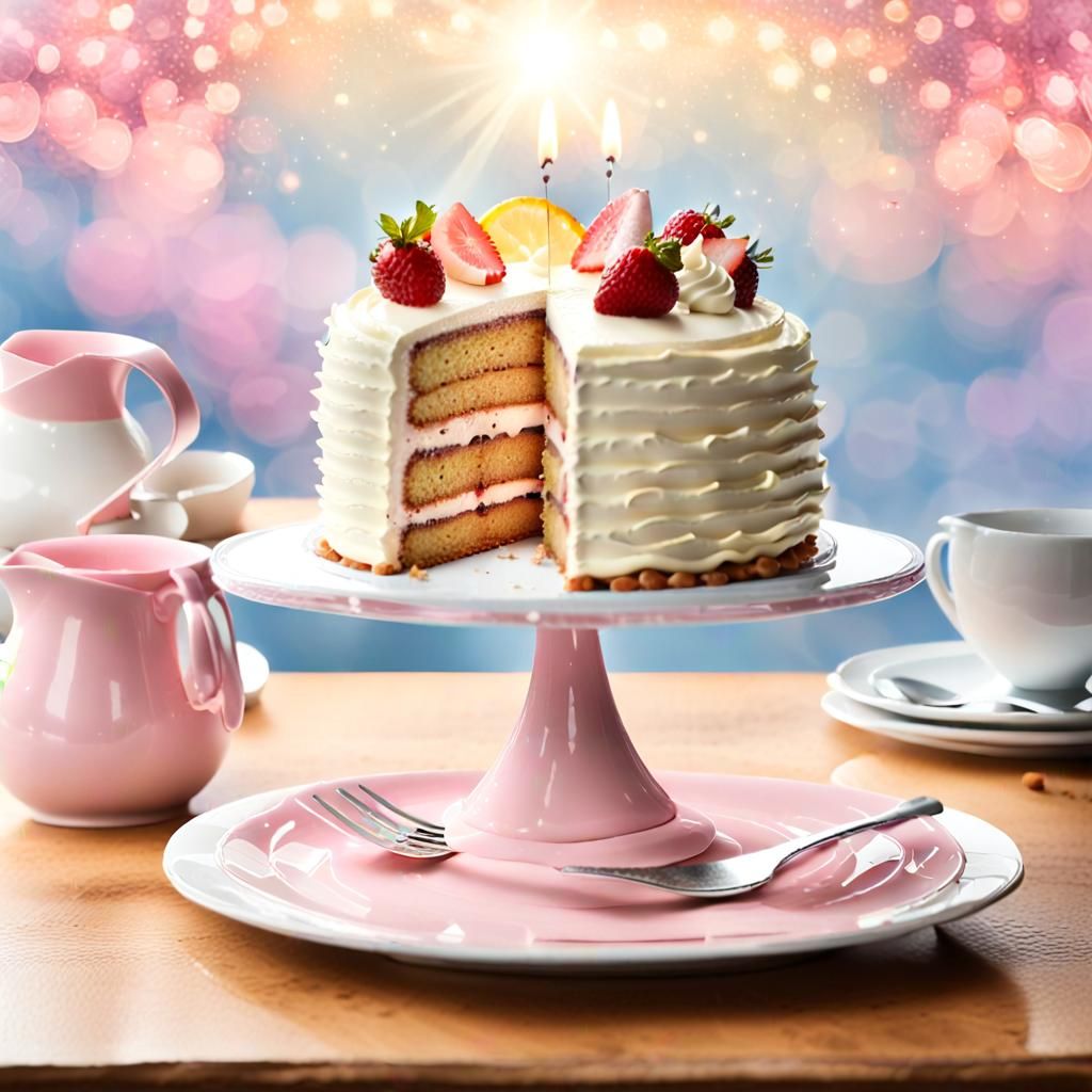 Pastel Cake Still Life: Ethereal Dessert Photography