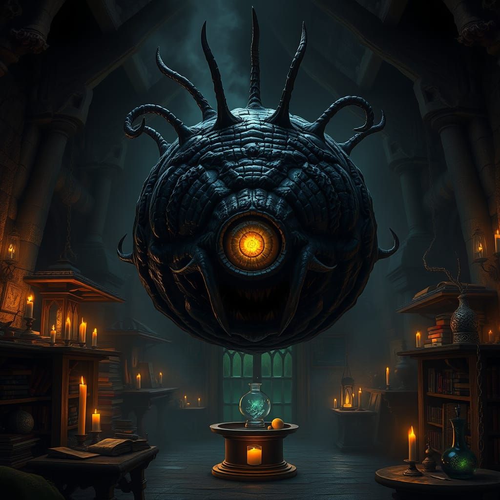 Dark Wizard's Laboratory in Mysterious, Gothic Style